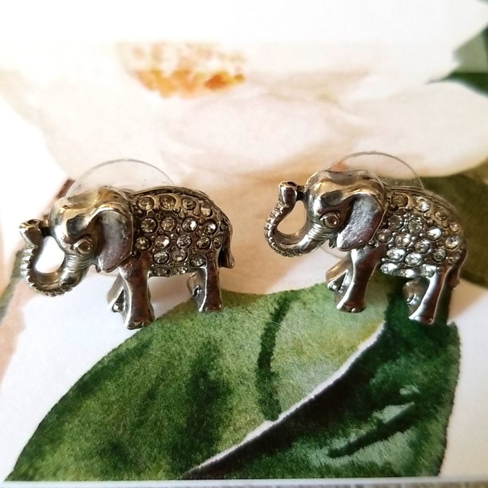 Sparkly Elephant Earrings
